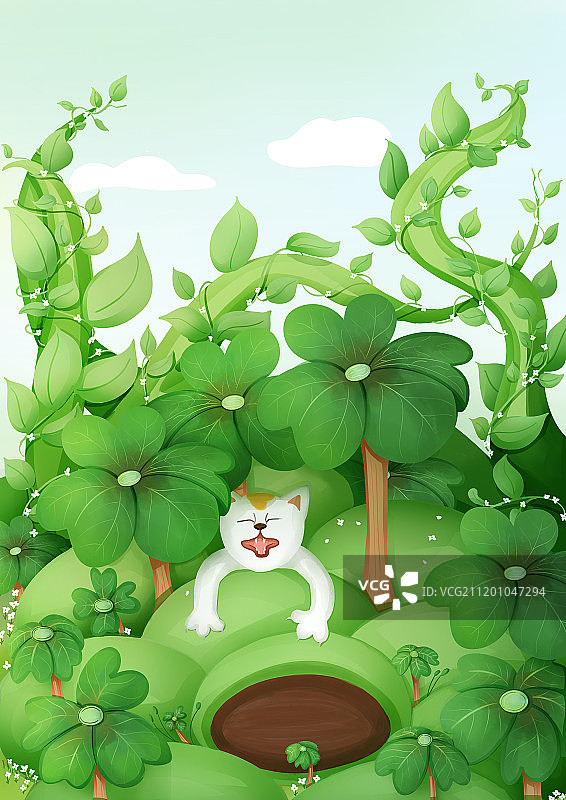 橘猫的24节气之清明图片素材