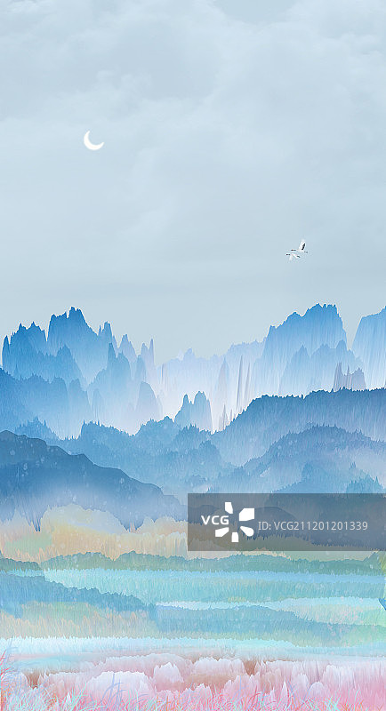 春天微风吹过平静的湖泊背景图片素材