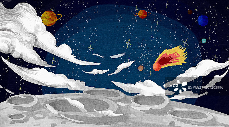 小清新太空星球场景背景图片素材