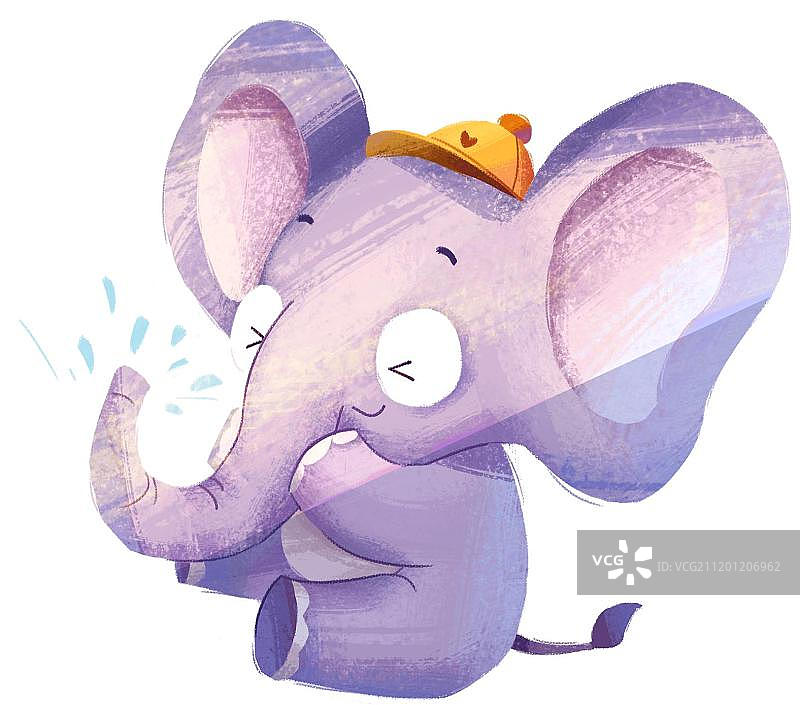 喷水的小象图片素材