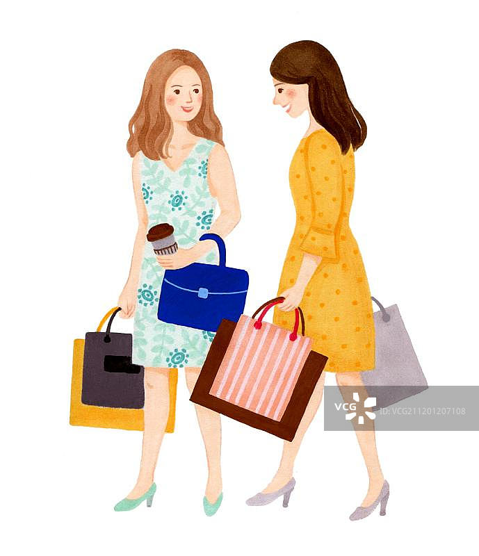 闺蜜逛街购物图片素材