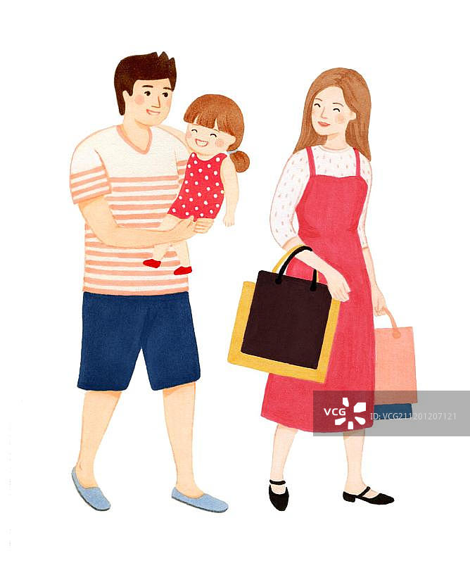 逛街购物的家庭图片素材