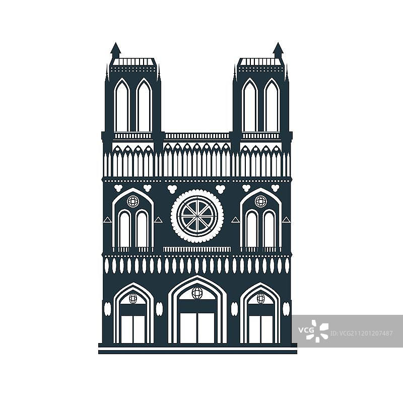 扁平风巴黎圣母院图片素材