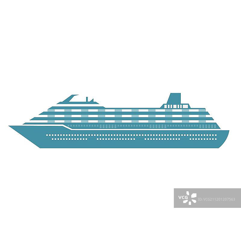 蓝色双层邮轮图片素材