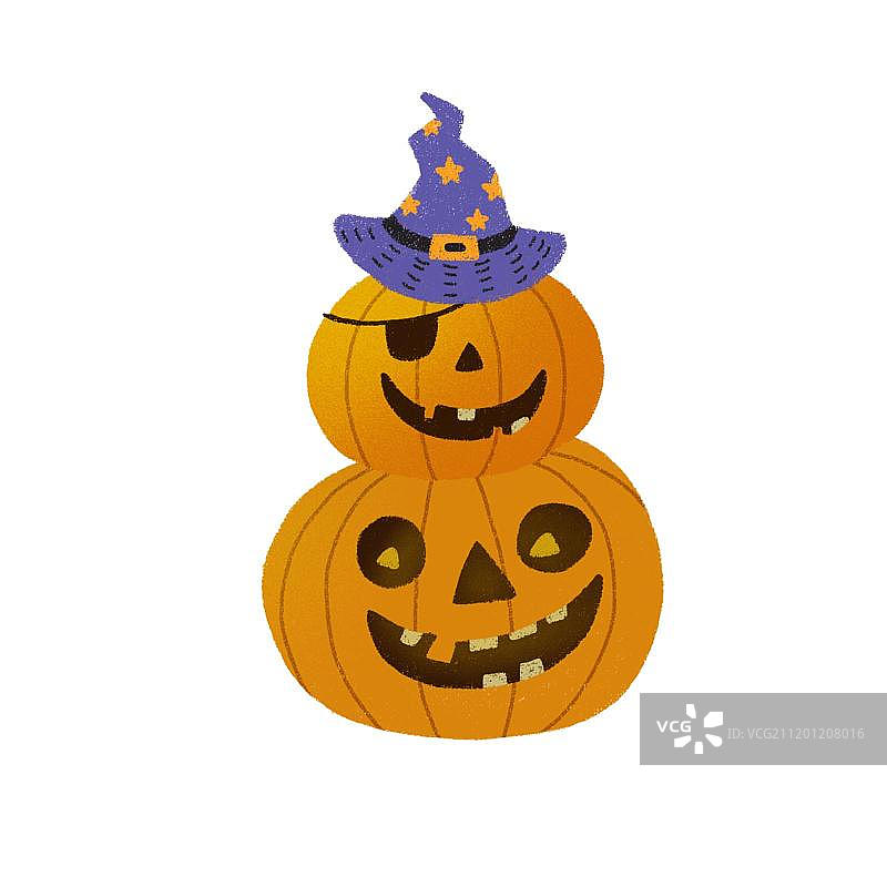 带着万圣节帽子的南瓜图片素材