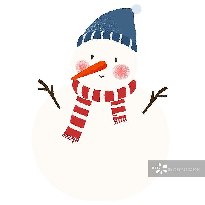 戴着帽子围巾的雪人图片素材