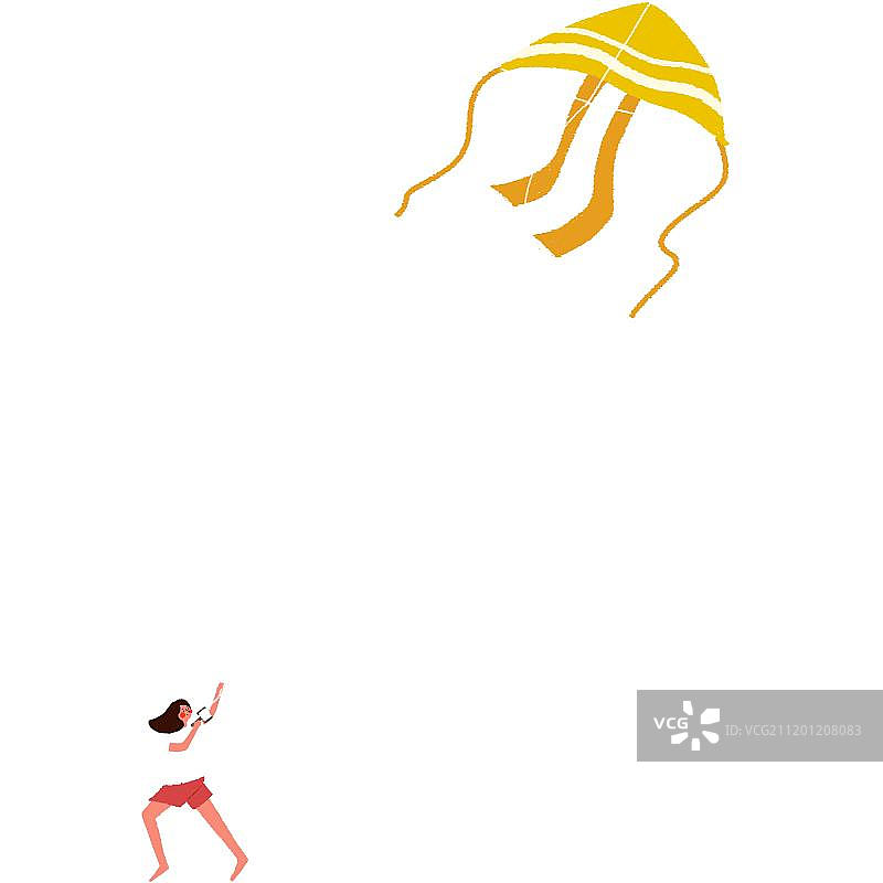 放风筝的女人图片素材