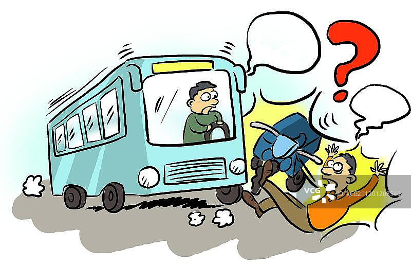 公交车撞到人图片素材