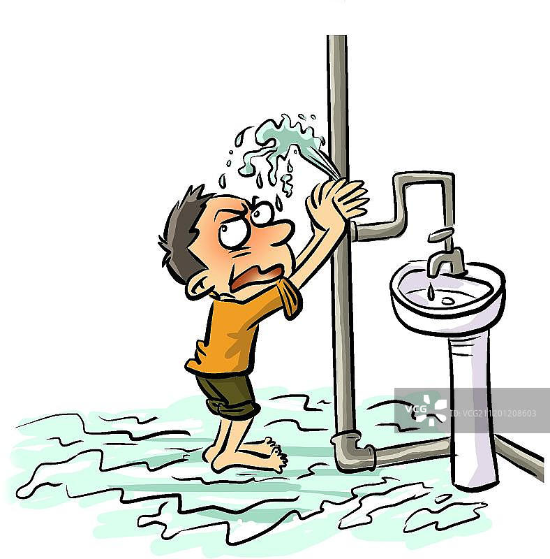维修水管漏水图片素材