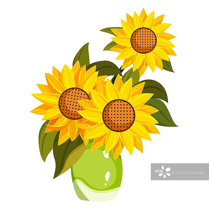 花瓶里的向日葵图片素材