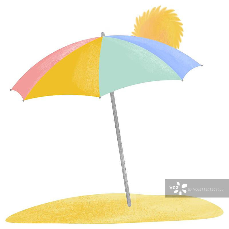 沙滩上的遮阳伞图片素材