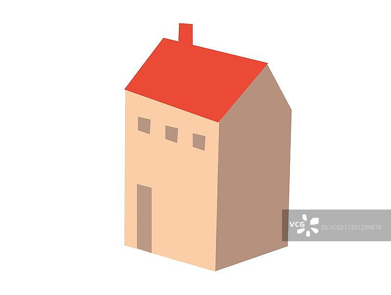 手绘立体可爱卡通小房子插画图片素材