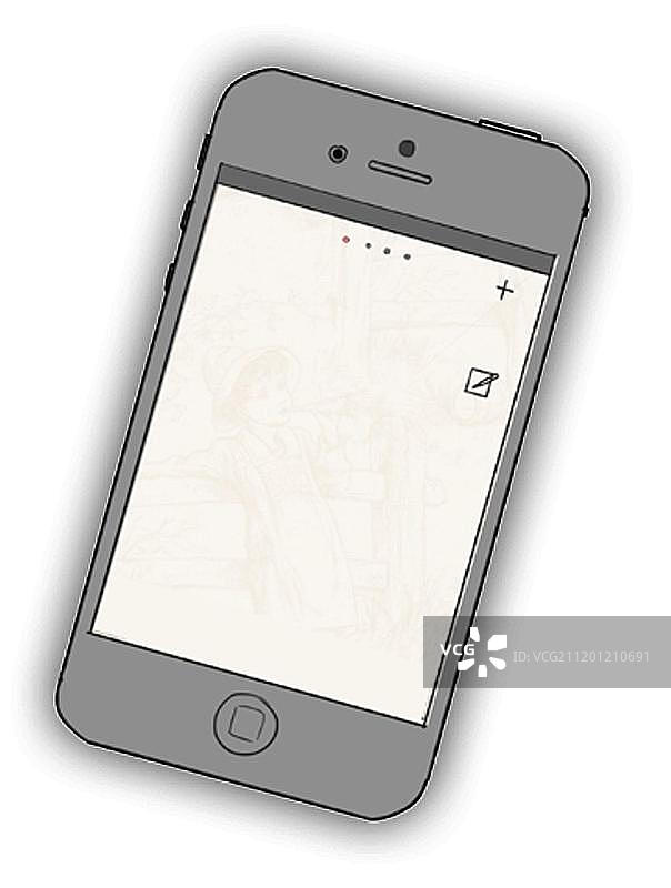 手绘卡通手机插画图片素材