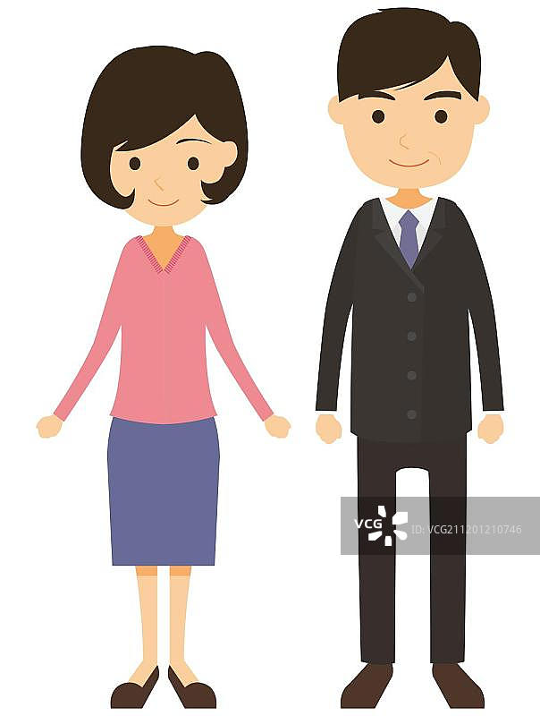 手绘卡通男女人物形象矢量插画图片素材