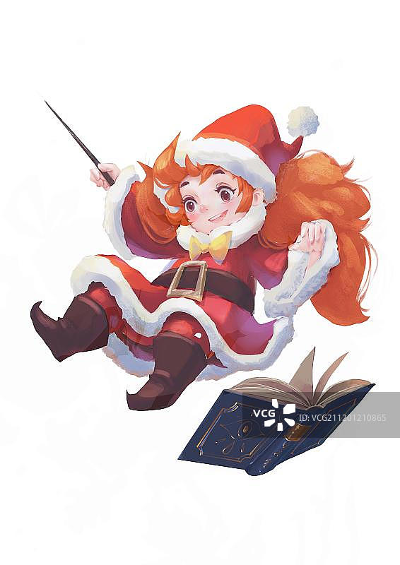 圣诞节的小魔女图片素材