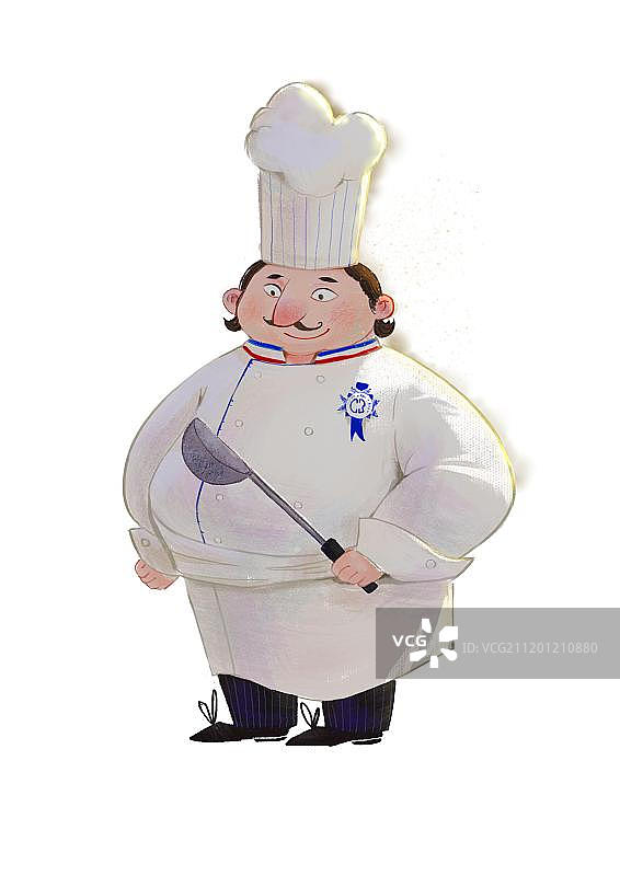 胖胖的蓝带大厨图片素材
