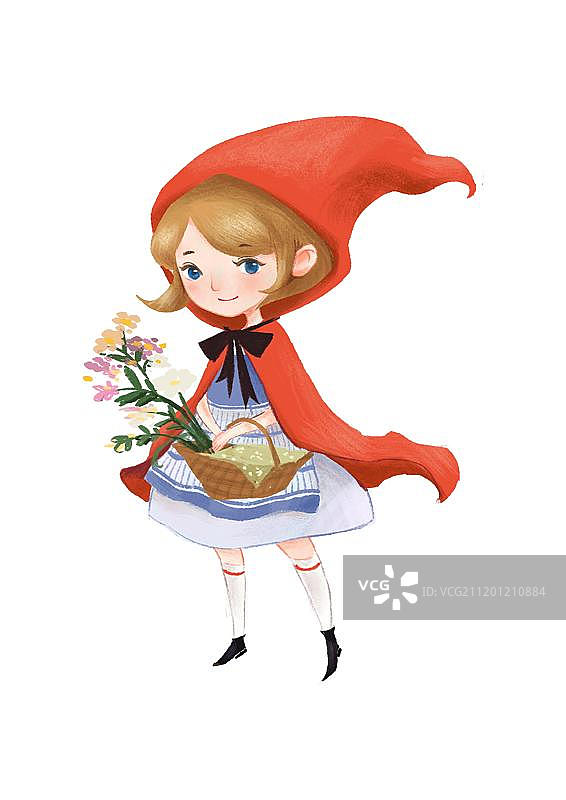 去采花的小红帽图片素材