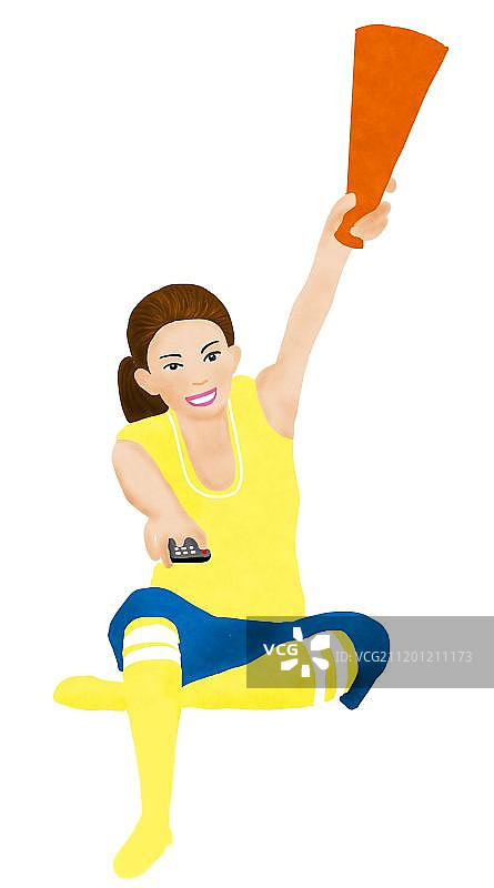 助威女孩图片素材