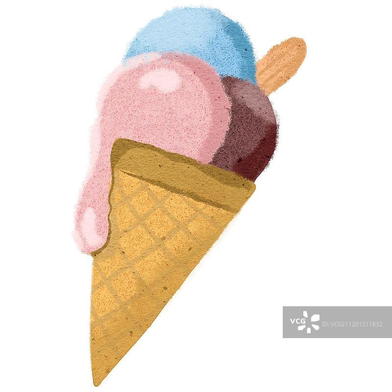 3个不同口味的冰淇淋图片素材