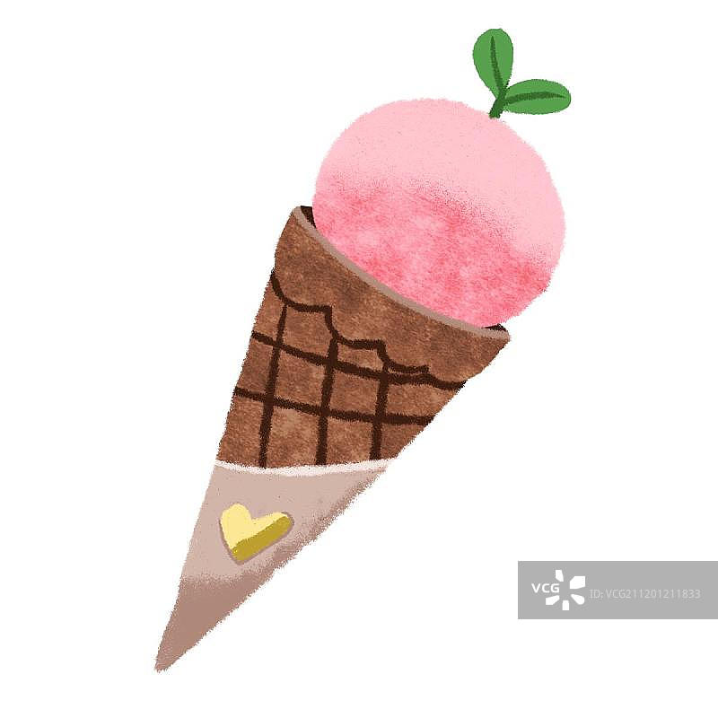 草莓味的可爱多图片素材