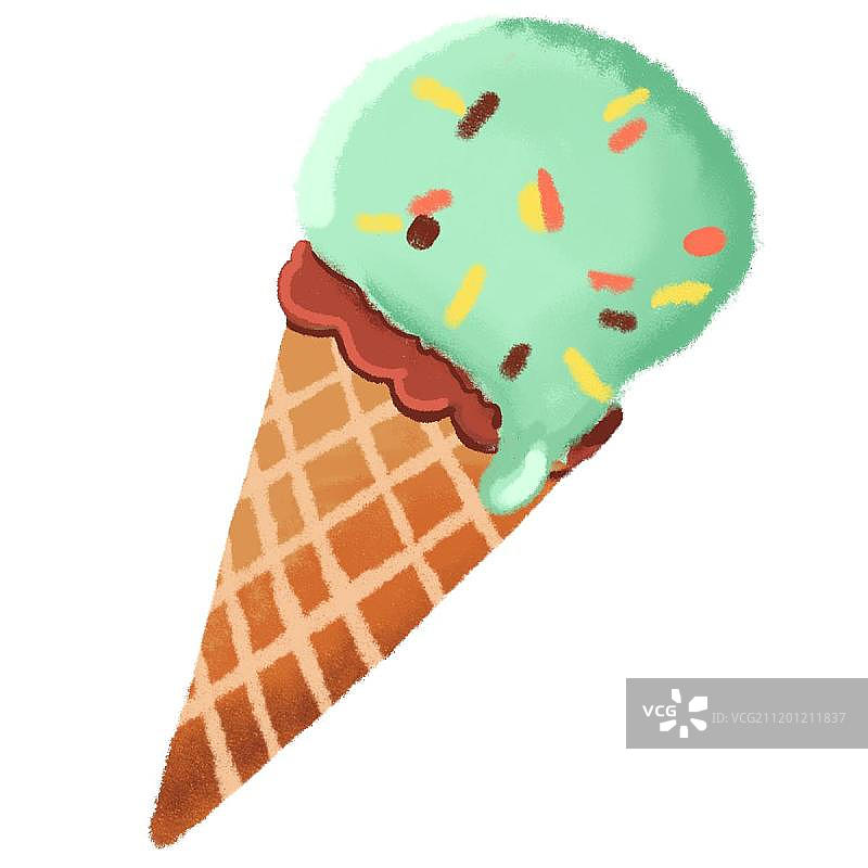 夏天抹茶味清爽冰淇淋图片素材