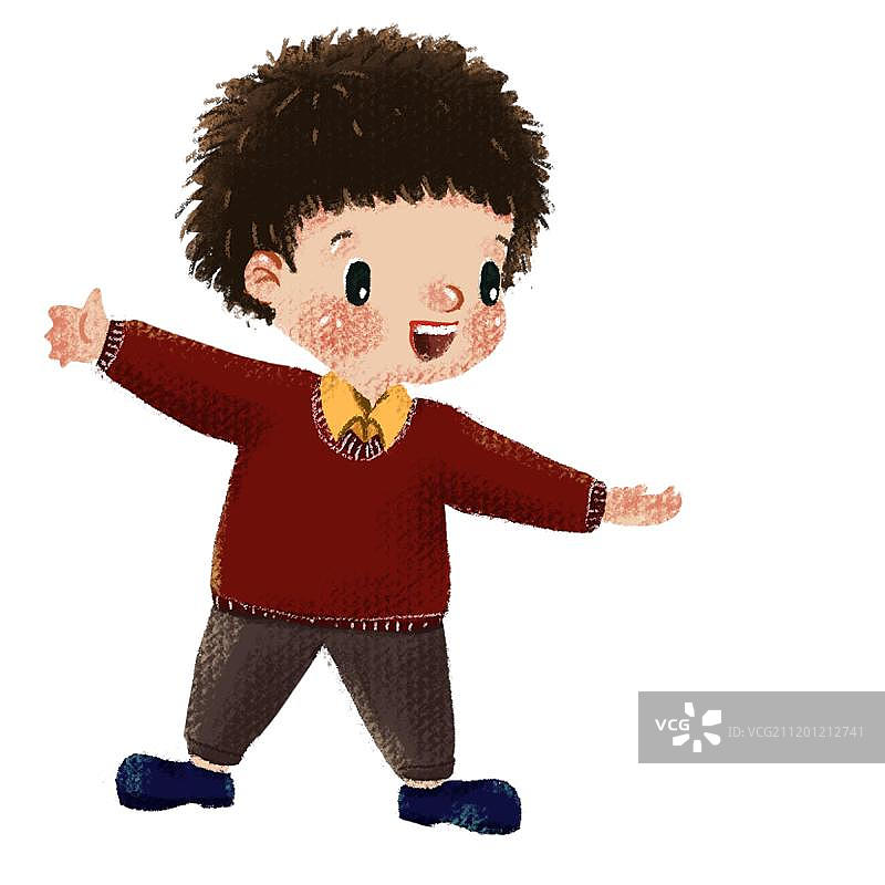 张开手臂的男孩图片素材