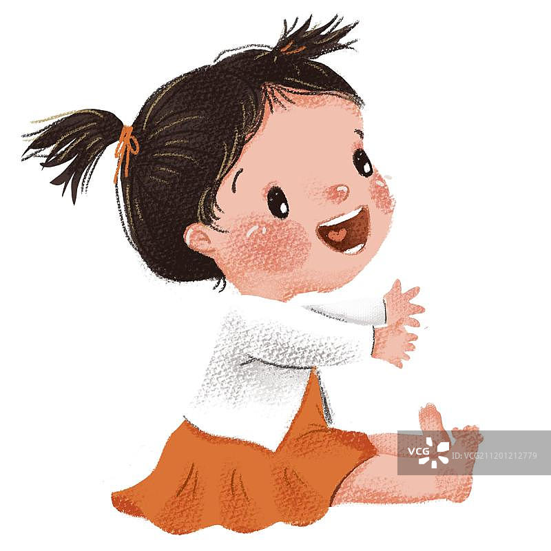 伸手坐着的女孩图片素材