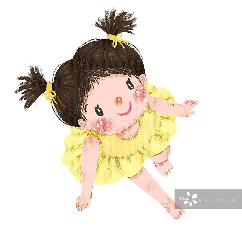 坐着仰头的女孩图片素材