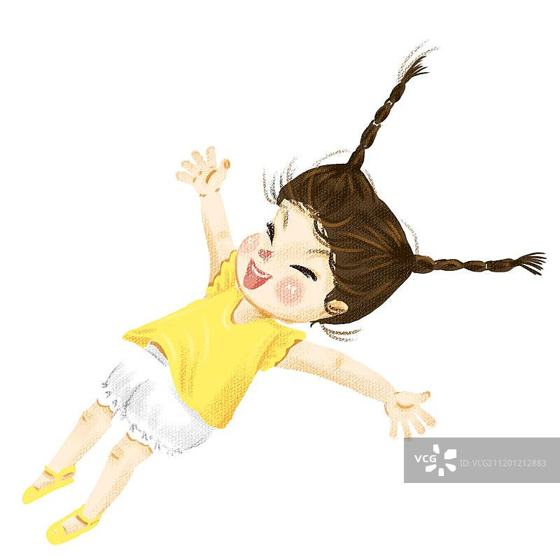 玩耍中的小女孩图片素材