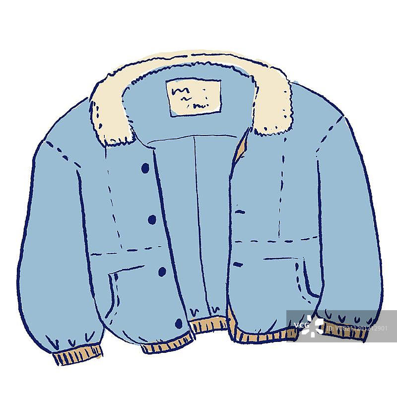 蓝色牛仔外套图片素材