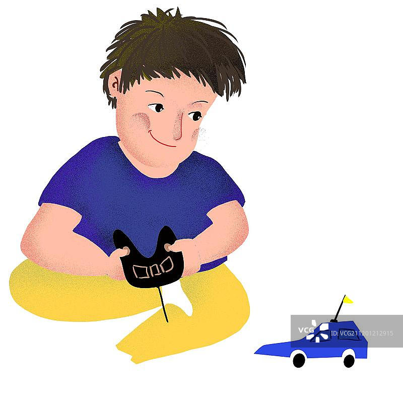 开心玩遥控赛车的男子图片素材