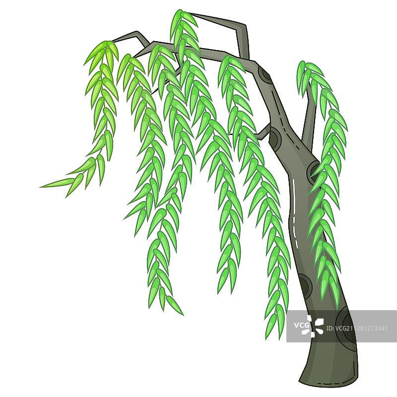 绿色的卡通柳树图片素材