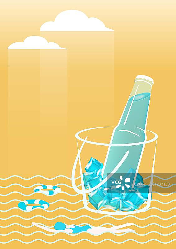 夏日冰块冷饮矢量图图片素材