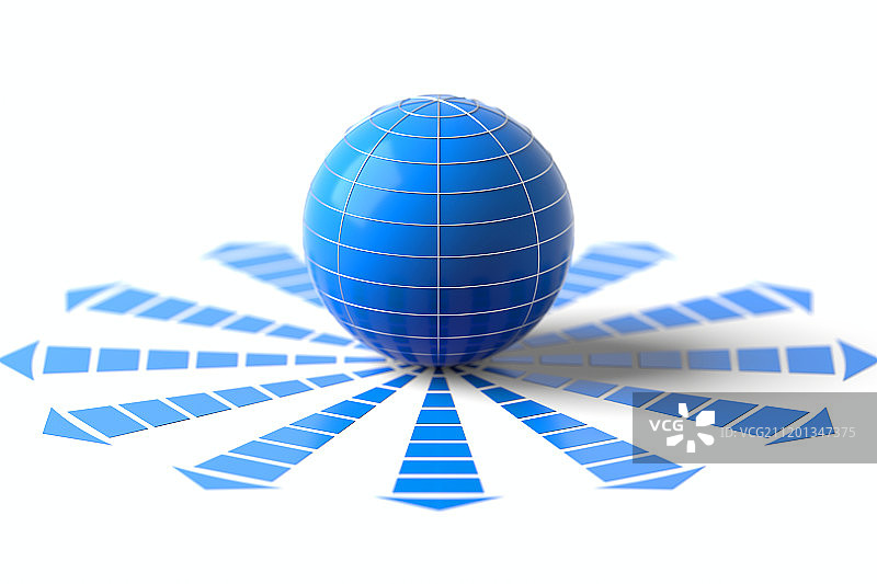 3D地球和方向图片素材