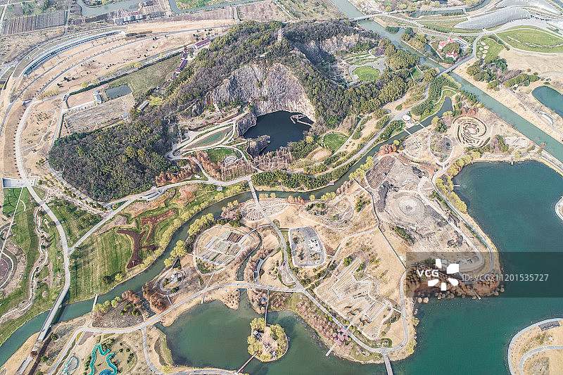上海松江辰山植物园航拍全景图片素材