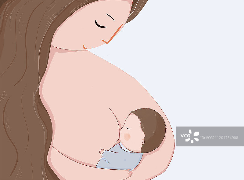 妈妈给小婴儿喂奶图片素材