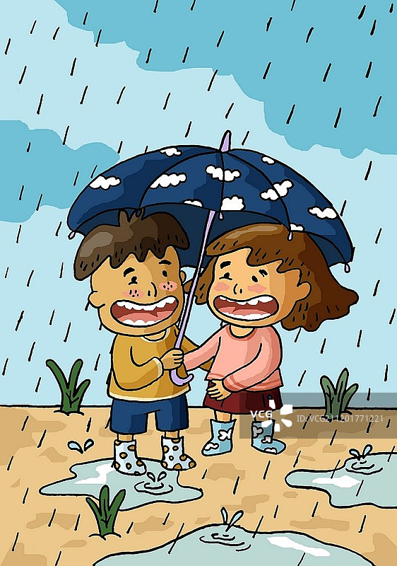 卡通风格的学童插画图片素材