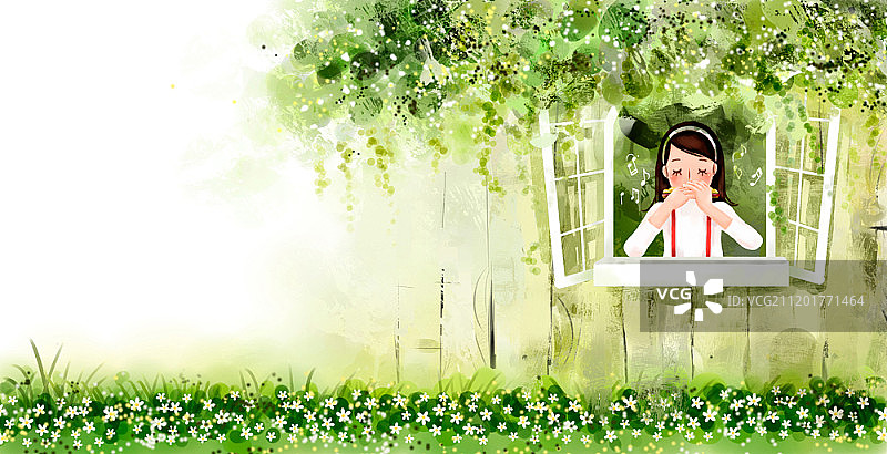 创意音乐概念插画图片素材