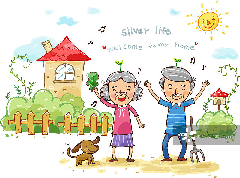 幸福的晚年生活图片素材