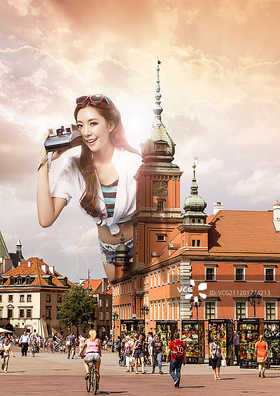 欧洲旅行概念数字合成图像图片素材