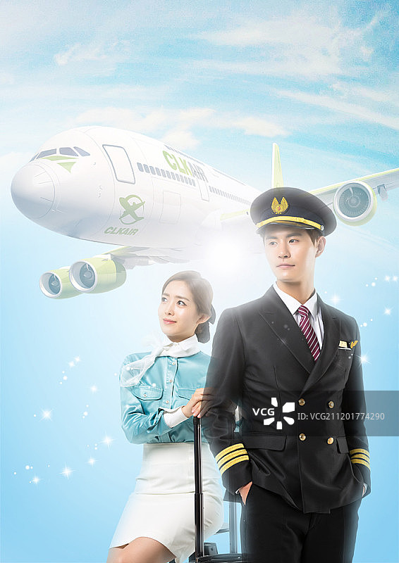 航空公司概念数字合成图像图片素材