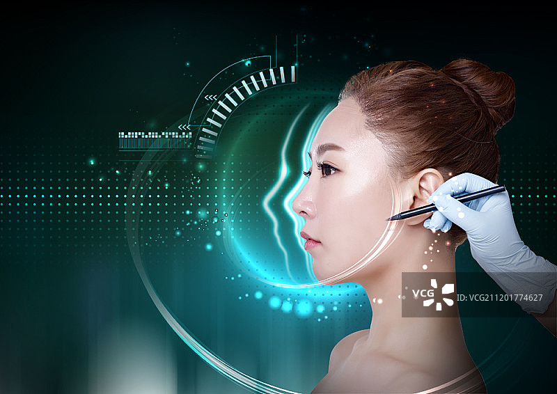 整形手术概念数字合成图像图片素材