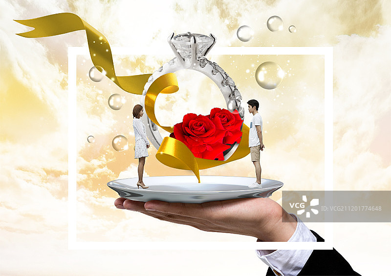 情侣概念数字合成图像图片素材