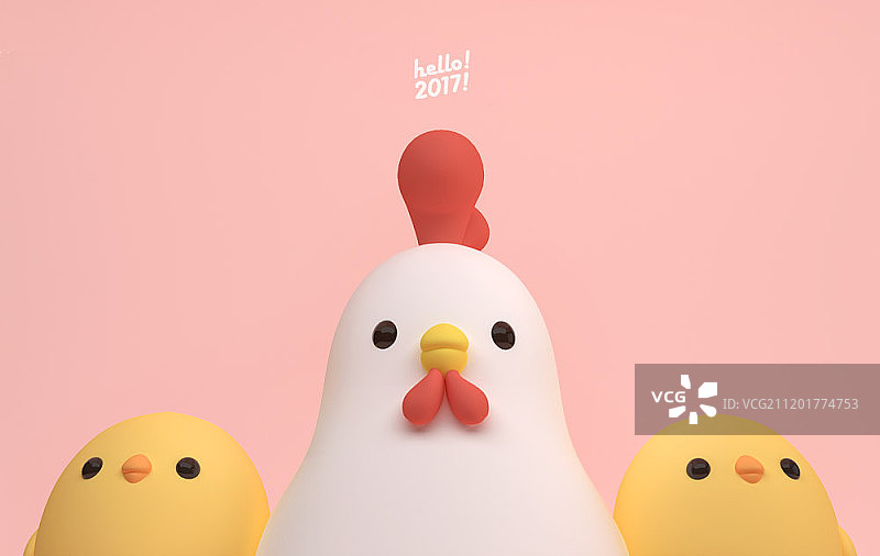3D卡通鸡角色设计图片素材