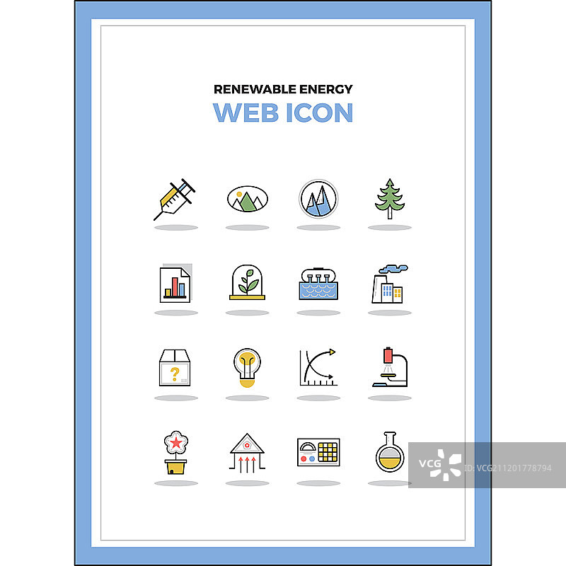 可再生能源图标集图片素材