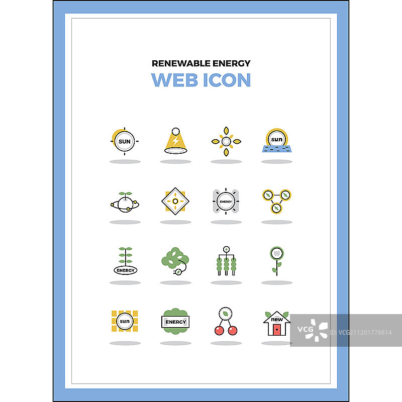 可再生能源图标集图片素材