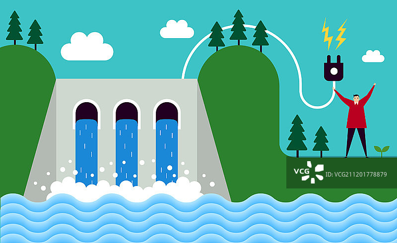 可再生能源主题矢量插画图片素材