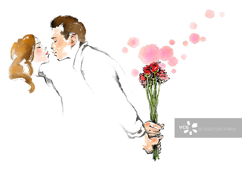 爱与求婚概念插图图片素材