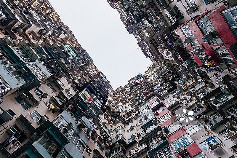 香港密集住宅建筑空间图片素材