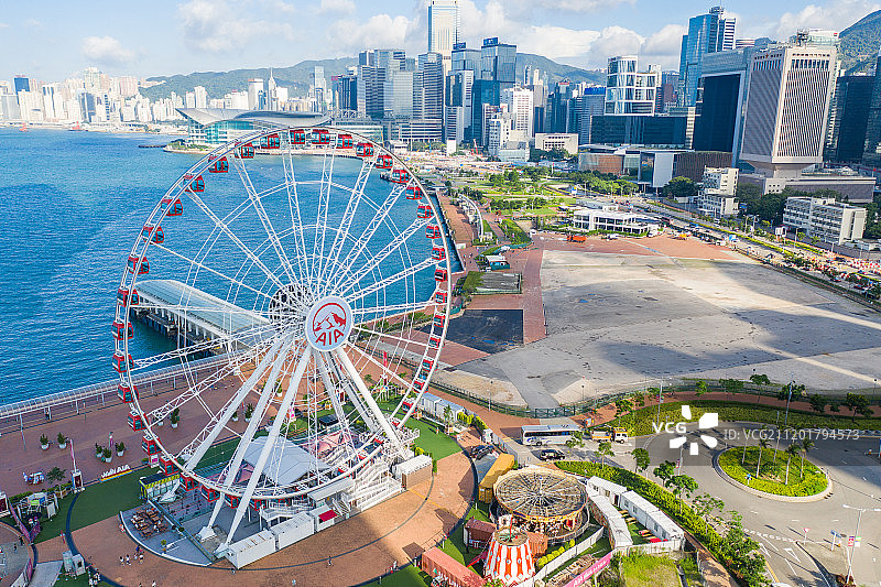 香港中环摩天轮及城市建筑图片素材